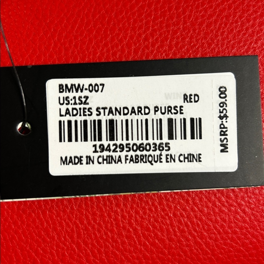 Badgley Mischka Red Vegan Leather Wallet - Picture 6 of 6
